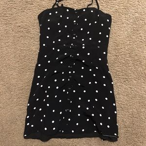 Forever 21 Womens Dress Black White Polka Dot Mini